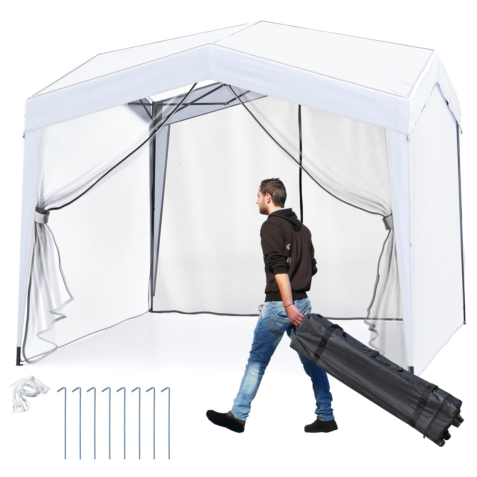 Tangkula 10x10Ft Pop up Canopy with Sidewalls